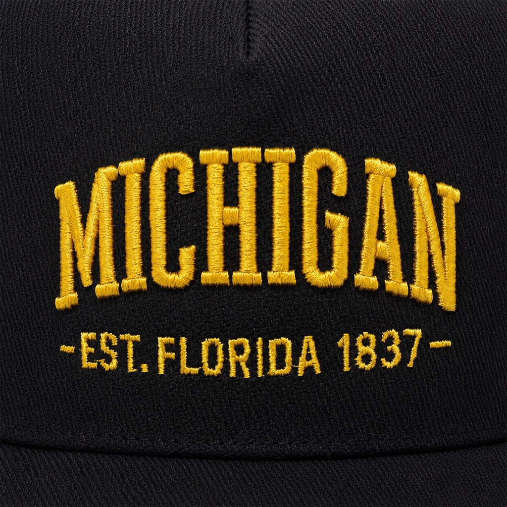 Knite Gorra Trucker para Hombre de Malla Transpirable Michigan Negra y Amarillo