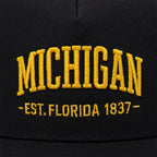 Knite Gorra Trucker para Hombre de Malla Transpirable Michigan Negra y Amarillo