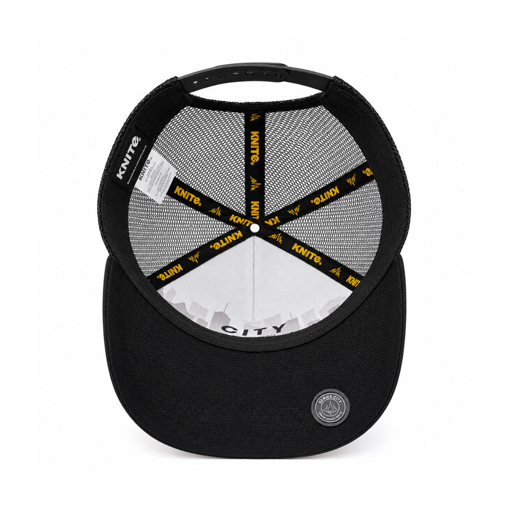 Knite Gorra Trucker para Hombre de Malla Transpirable Michigan Negra y Amarillo