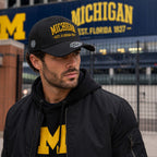 Knite Gorra Trucker para Hombre de Malla Transpirable Michigan Negra y Amarillo