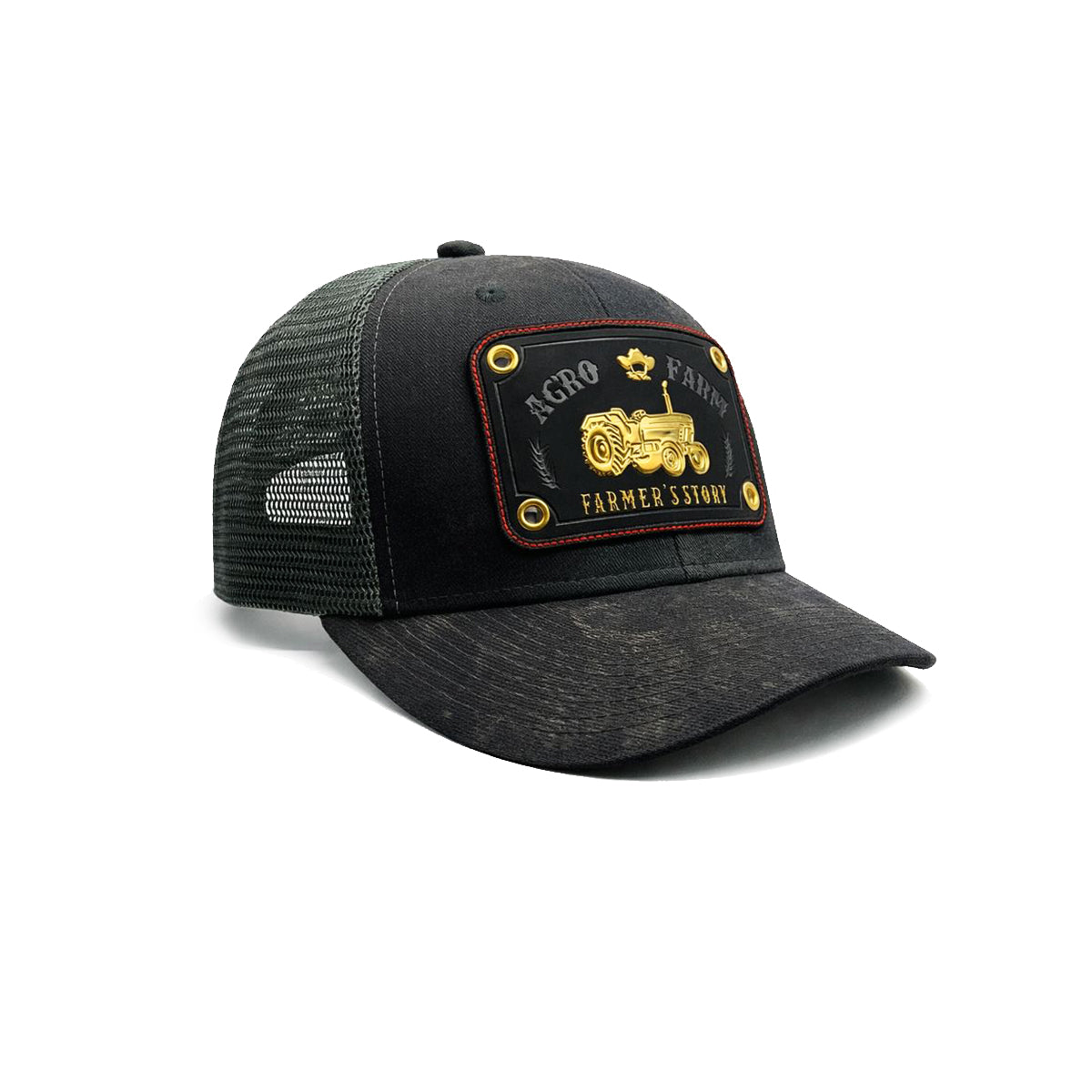 Gorra Knite Farmer Agro Negro Trucker Ajustable Original Cap gris oscuro