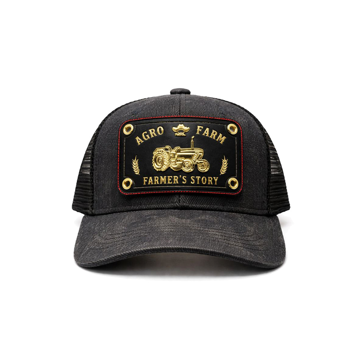 Gorra Knite Farmer Agro Negro Trucker Ajustable