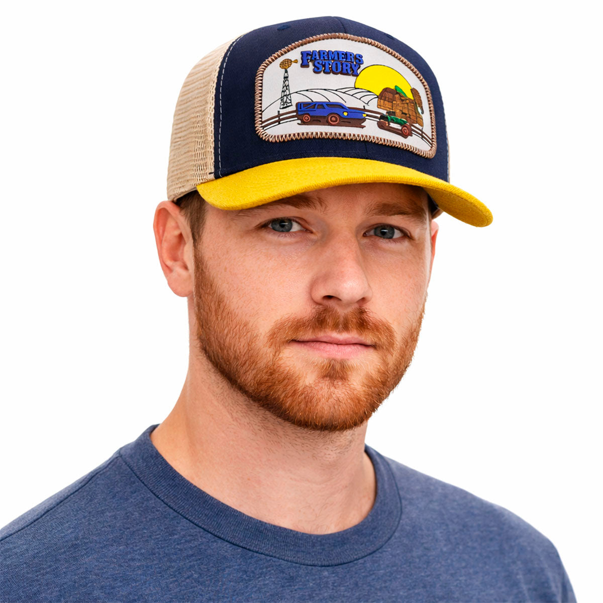 Gorra Barn Blue Trucker Ajustable Estilo Granja Farmer Agro azul