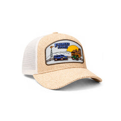 Gorra Barn Blue Trucker Ajustable Estilo Granja Farmer Agro beige