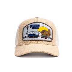 Gorra Barn Blue Trucker Ajustable Estilo Granja Farmer Agro beige