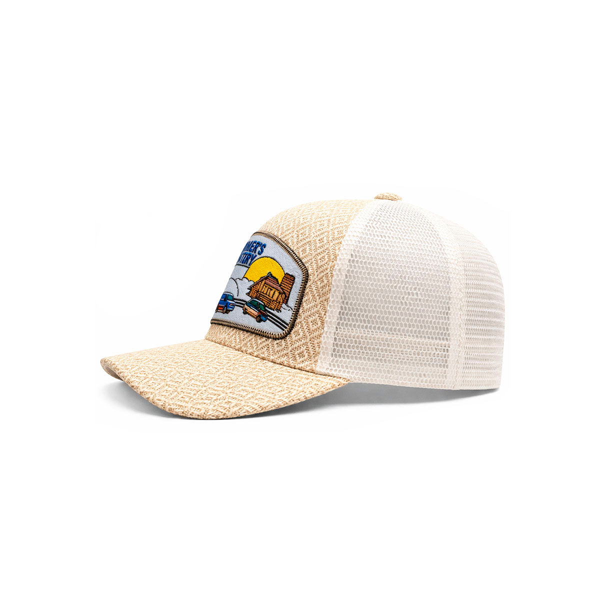 Gorra Barn Blue Trucker Ajustable Estilo Granja Farmer Agro beige