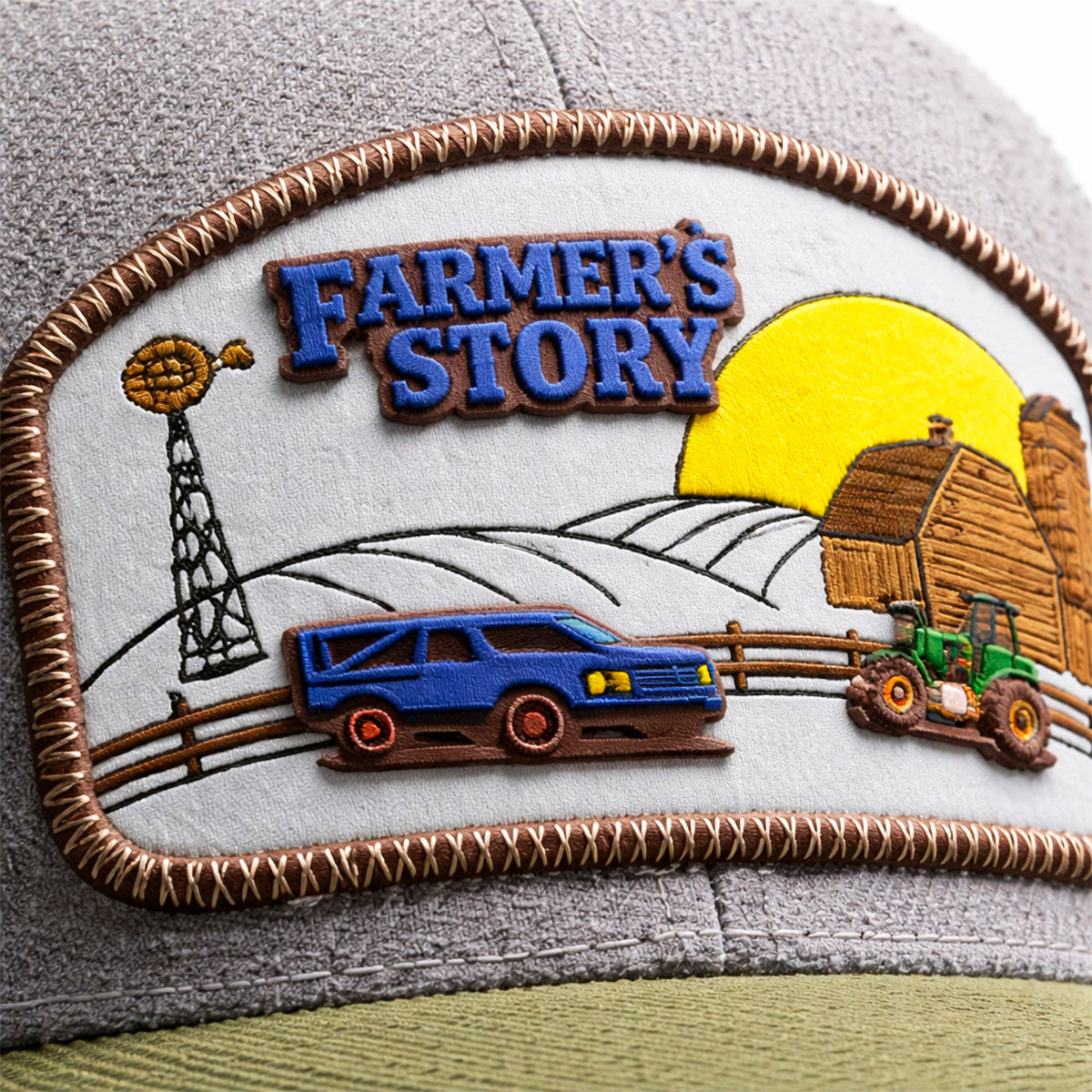 Gorra Barn Blue Trucker Ajustable Estilo Granja Farmer Agro gris
