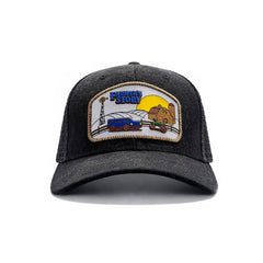 Gorra Barn Blue Trucker Ajustable Estilo Granja Farmer Agro negro