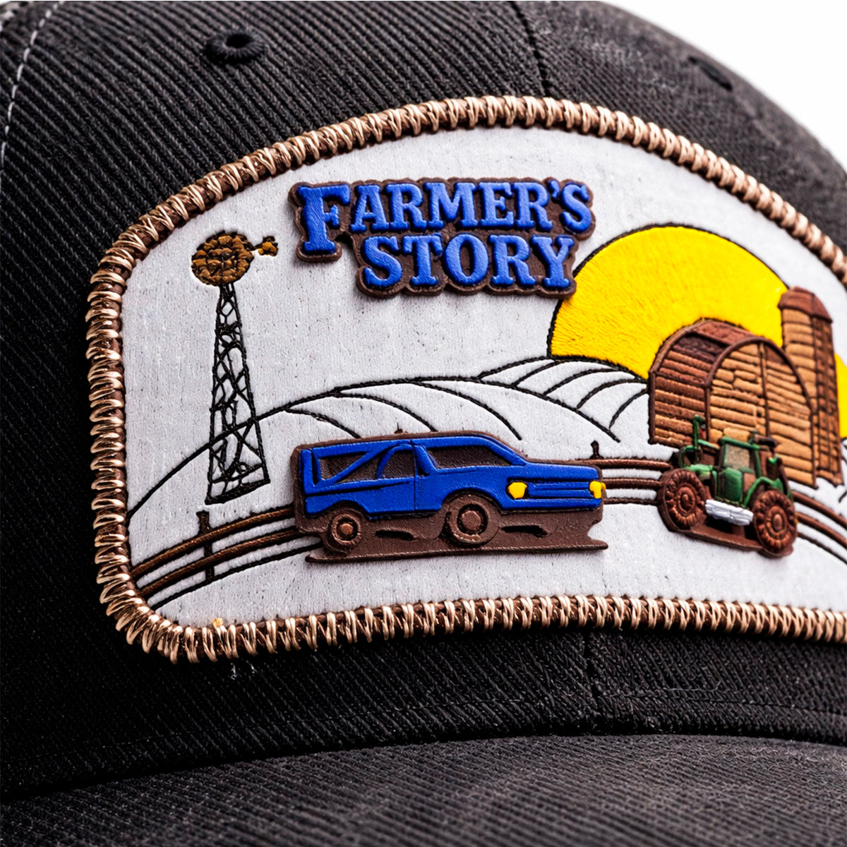 Gorra Barn Blue Trucker Ajustable Estilo Granja Farmer Agro negro