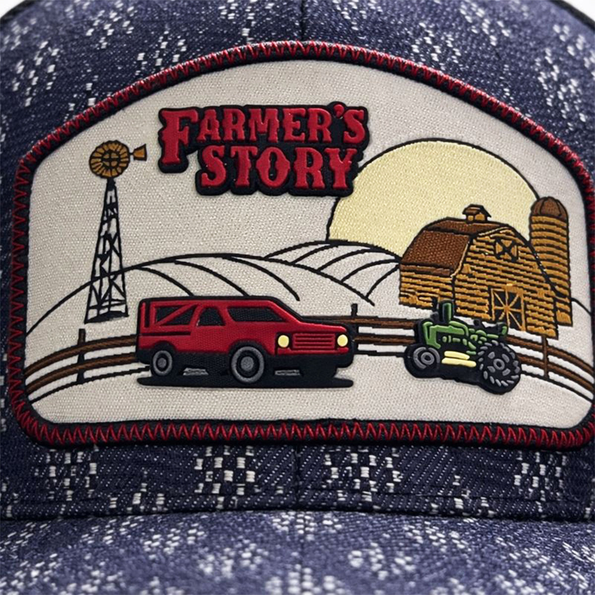 Gorra Barn Red Trucker Ajustable Estilo Granja Farmer Agro azul
