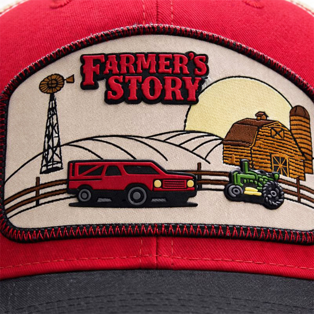 Gorra Barn Red Trucker Ajustable Estilo Granja Farmer Agro beige