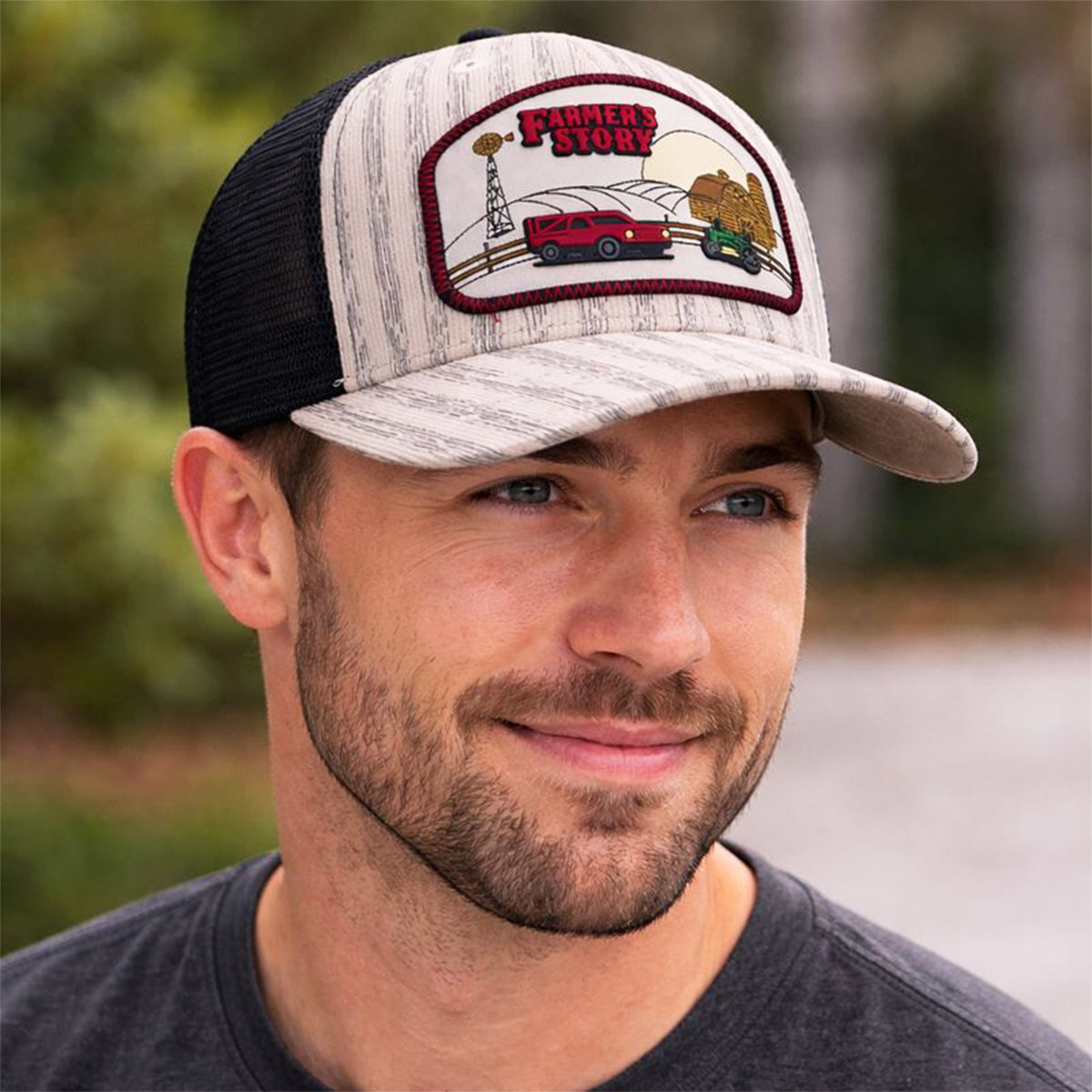 Gorra Barn Red Trucker Ajustable Estilo Granja Farmer Agro blanco