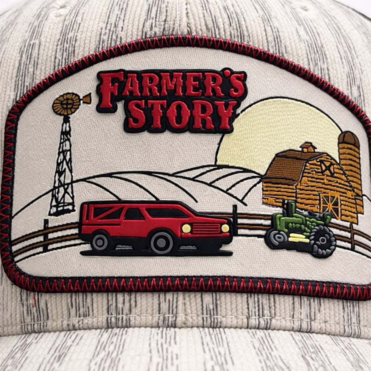 Gorra Barn Red Trucker Ajustable Estilo Granja Farmer Agro blanco
