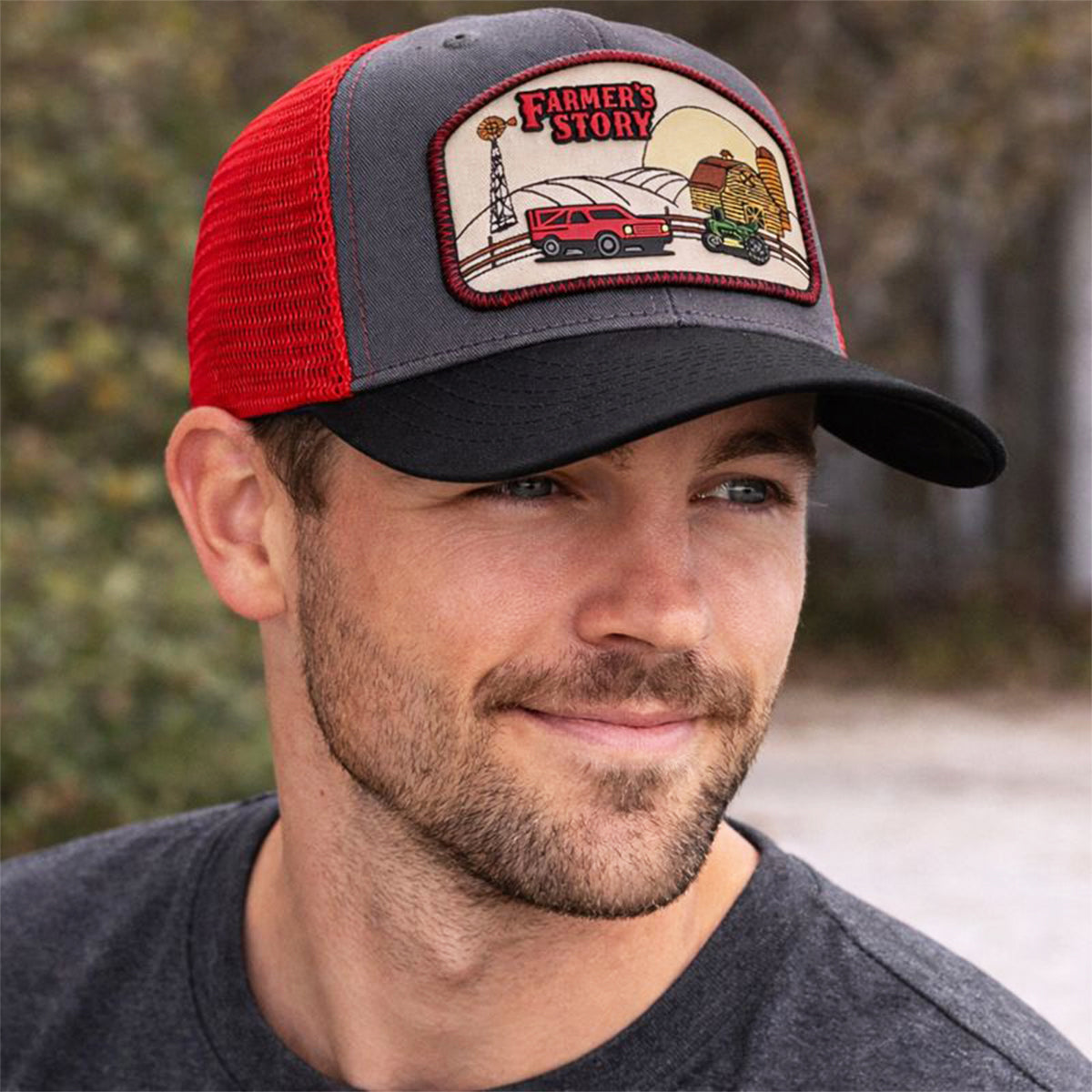 Gorra Barn Red Trucker Ajustable Estilo Granja Farmer Agro rojo