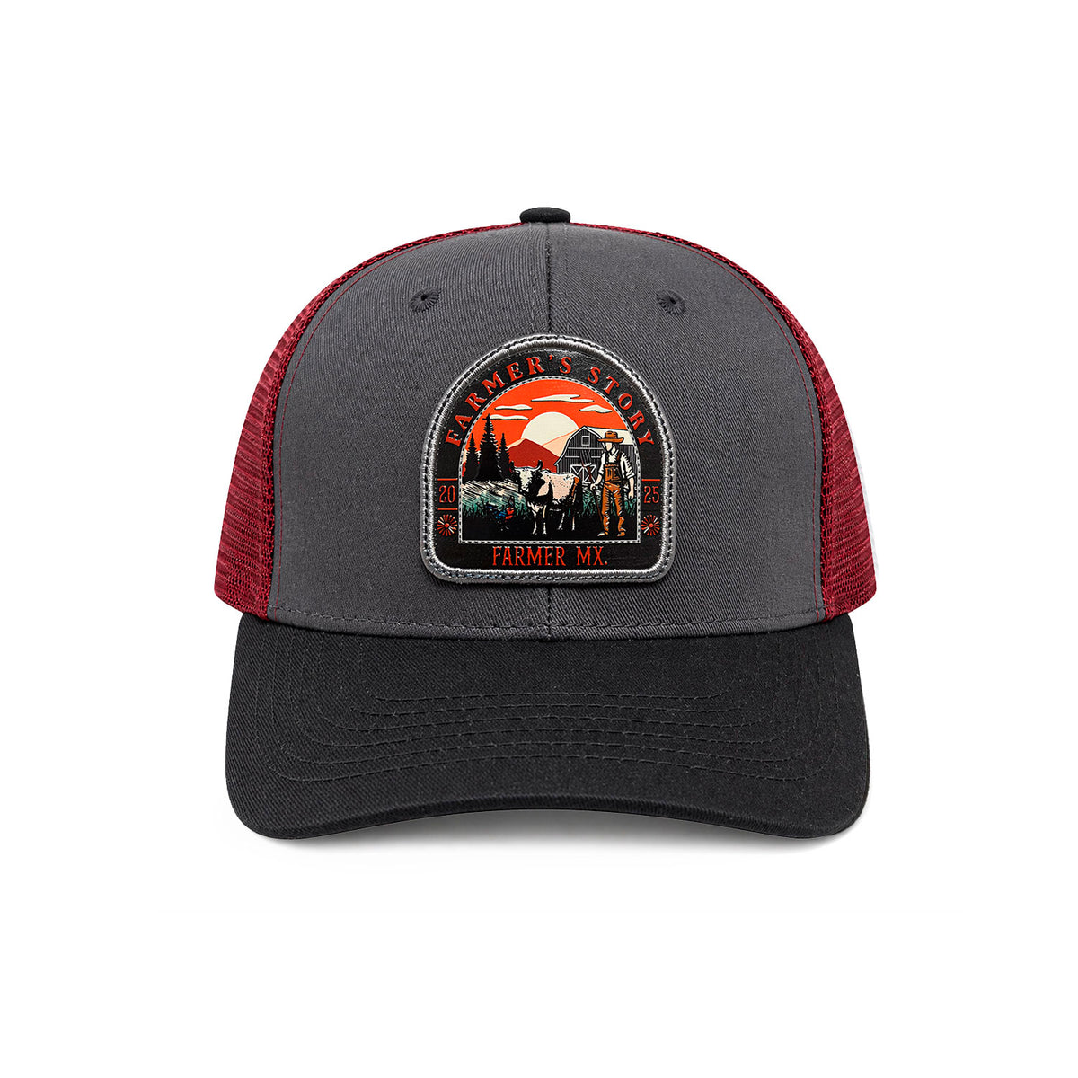 Gorra Trucker Knite Farmer Barn Sunset Negro