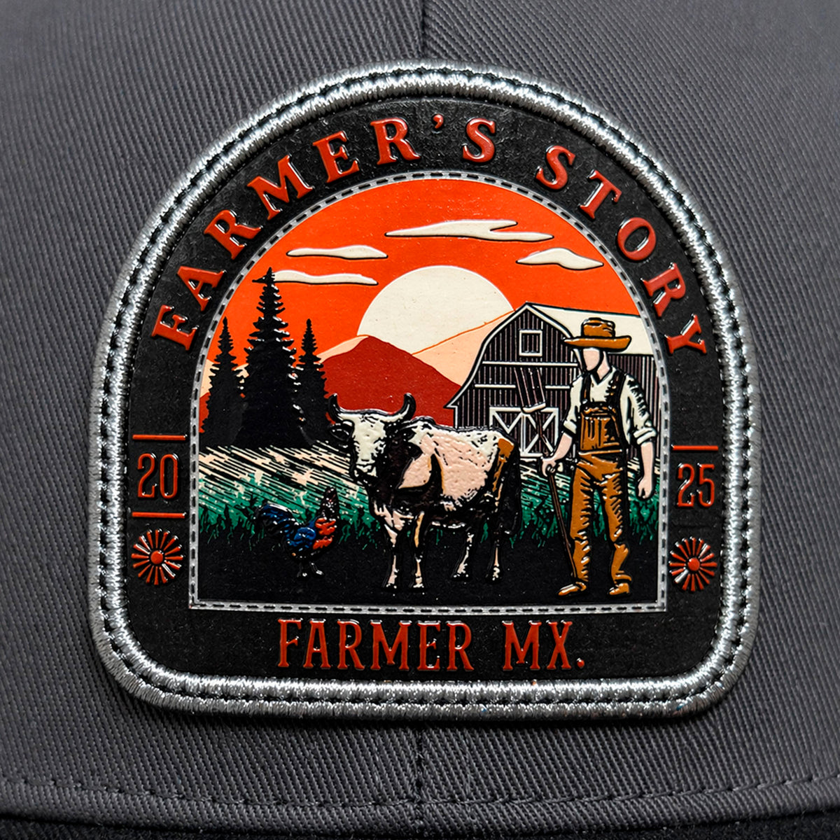 Gorra Trucker Knite Farmer Barn Sunset Negro