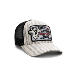 Gorra Knite Farmer Beef Blue Trucker Ganado Ajustable blanco