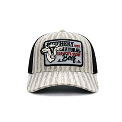 Gorra Knite Farmer Beef Blue Trucker Ganado Ajustable blanco