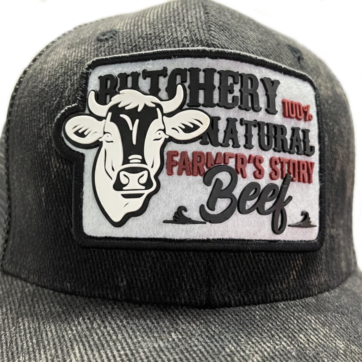 Gorra Knite Farmer Beef Blue Trucker Ganado Ajustable gris oscuro