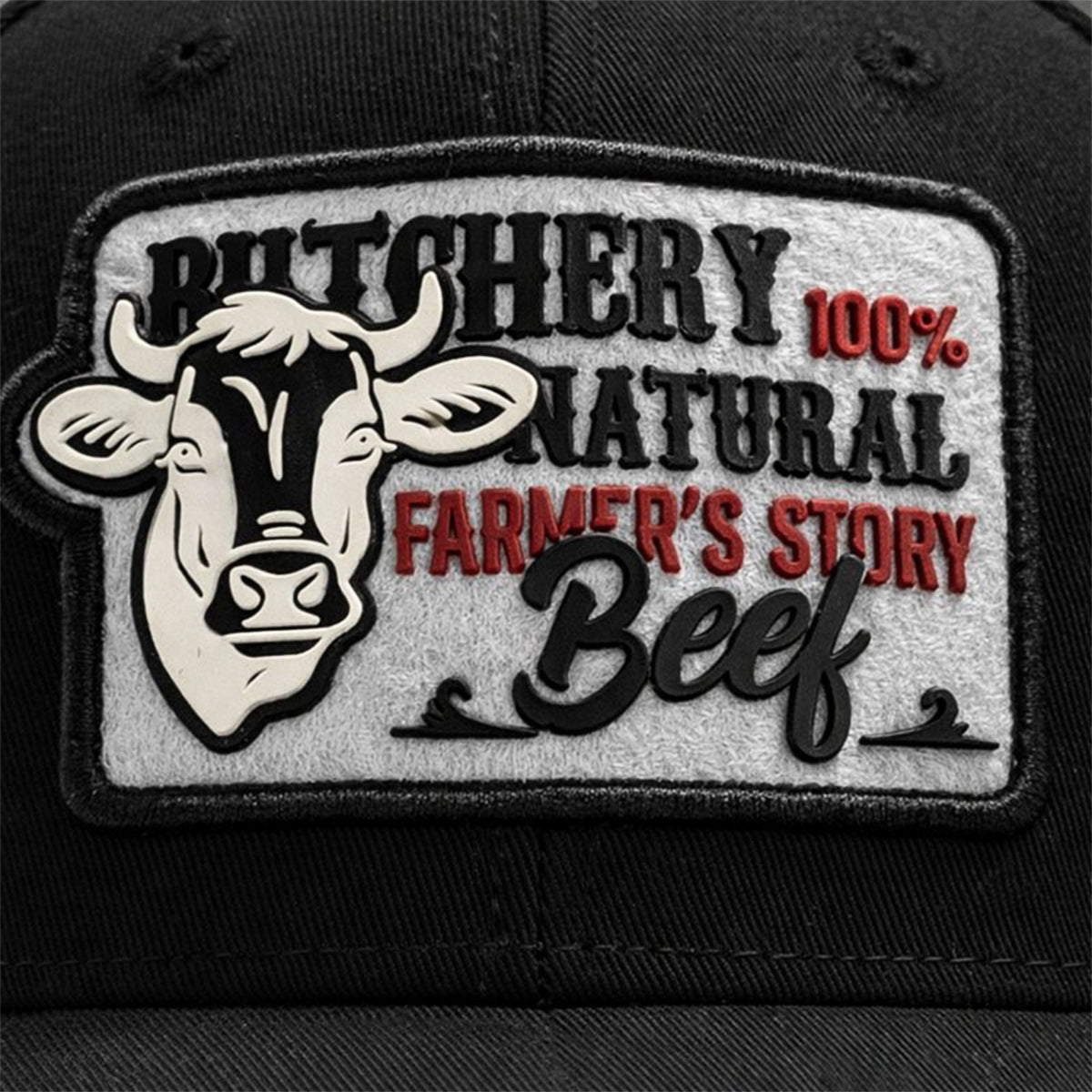 Gorra Knite Farmer Beef Blue Trucker Ganado Ajustable negro