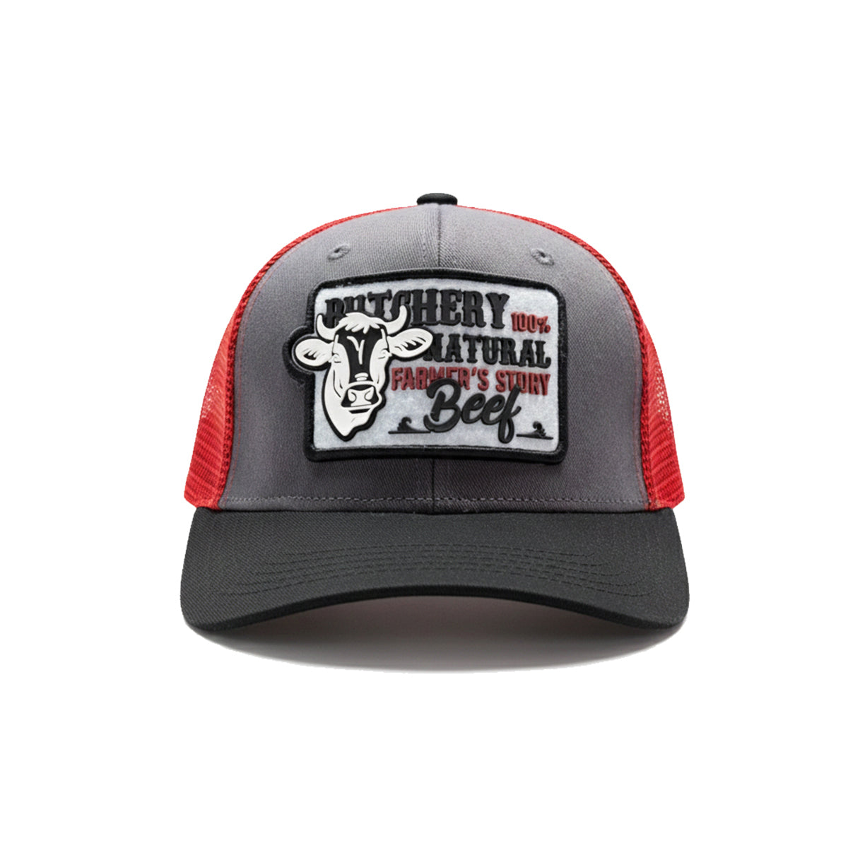 Gorra Knite Farmer Beef Blue Trucker Ganado Ajustable rojo