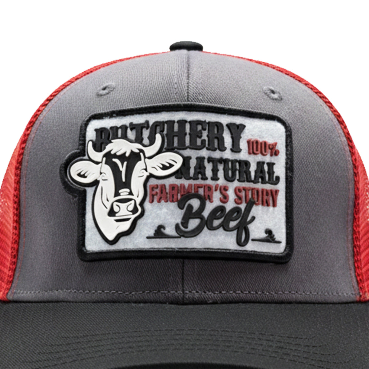 Gorra Knite Farmer Beef Blue Trucker Ganado Ajustable rojo