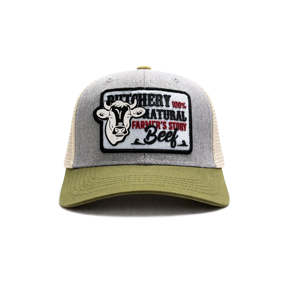 Gorra Knite Farmer Beef Blue Trucker Ganado Ajustable verde