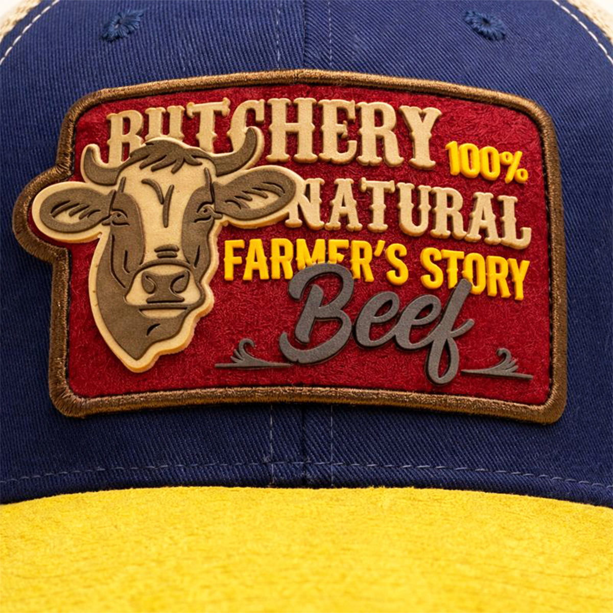 Gorra Knite Farmer Beef Red Trucker Ganado Ajustable azul