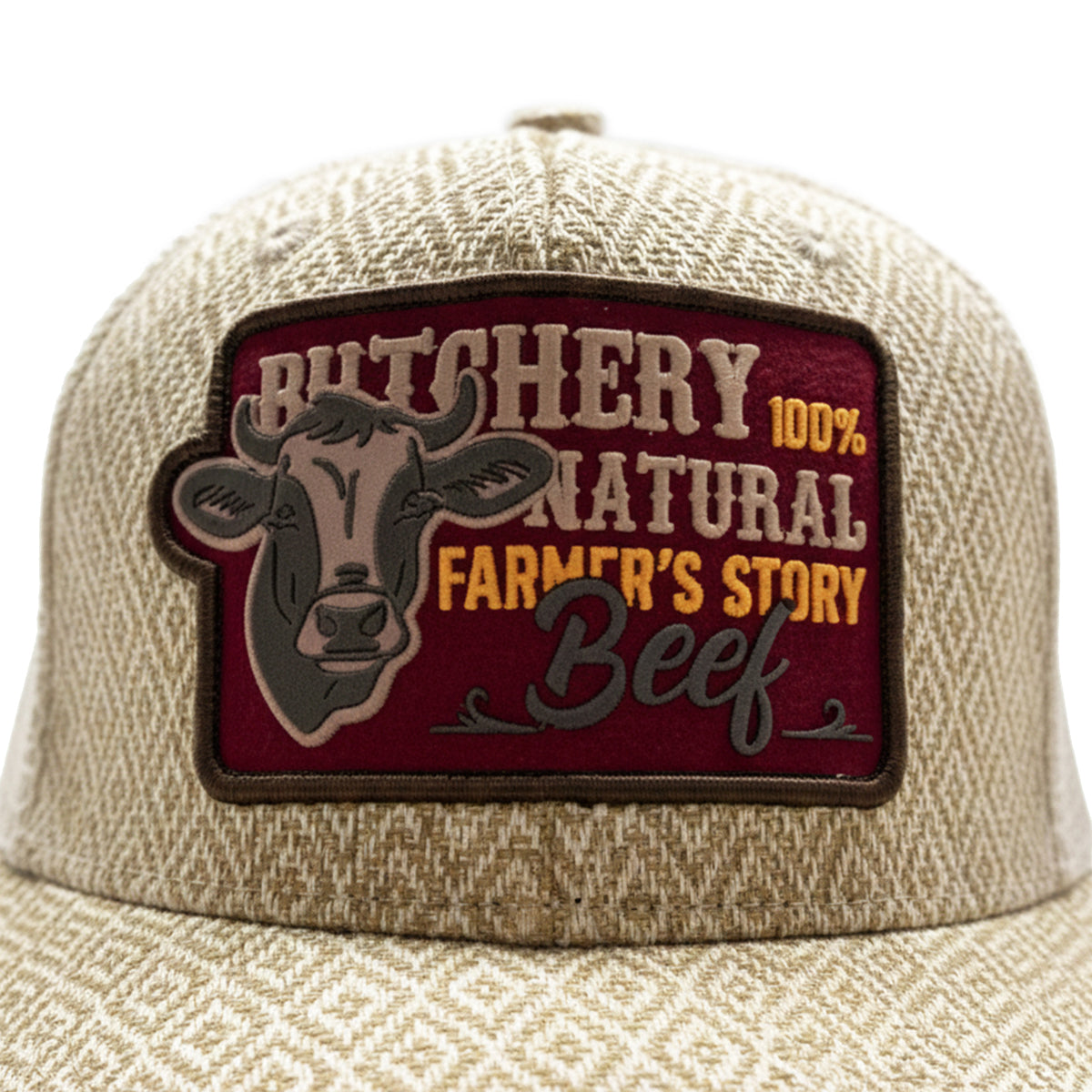 Gorra Knite Farmer Beef Red Trucker Ganado Ajustable beige