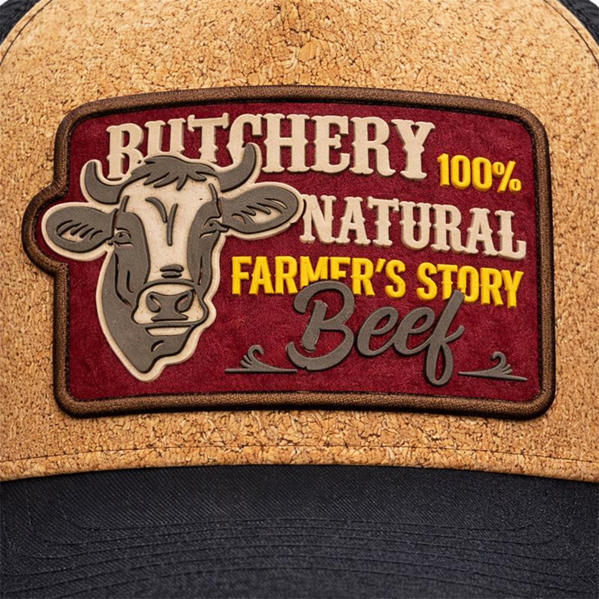Gorra Knite Farmer Beef Red Trucker Ganado Ajustable negro