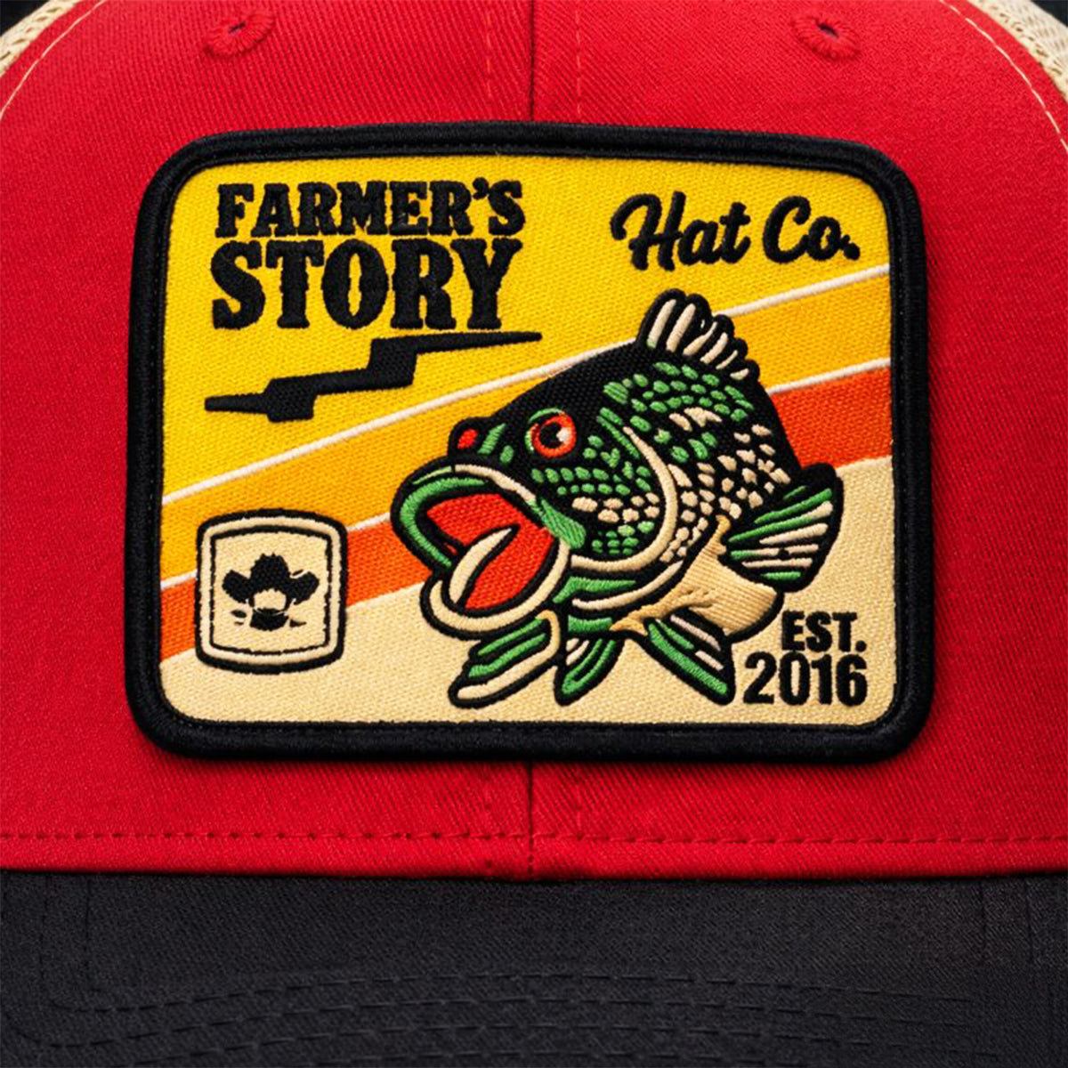 Gorra Knite Farmer Coi Amarillo Trucker Pesca Bass Ajustable rojo