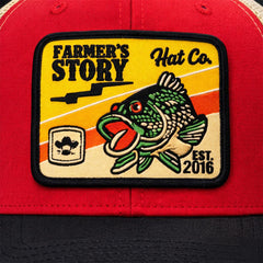 Gorra Knite Farmer Coi Amarillo Trucker Pesca Bass Ajustable rojo