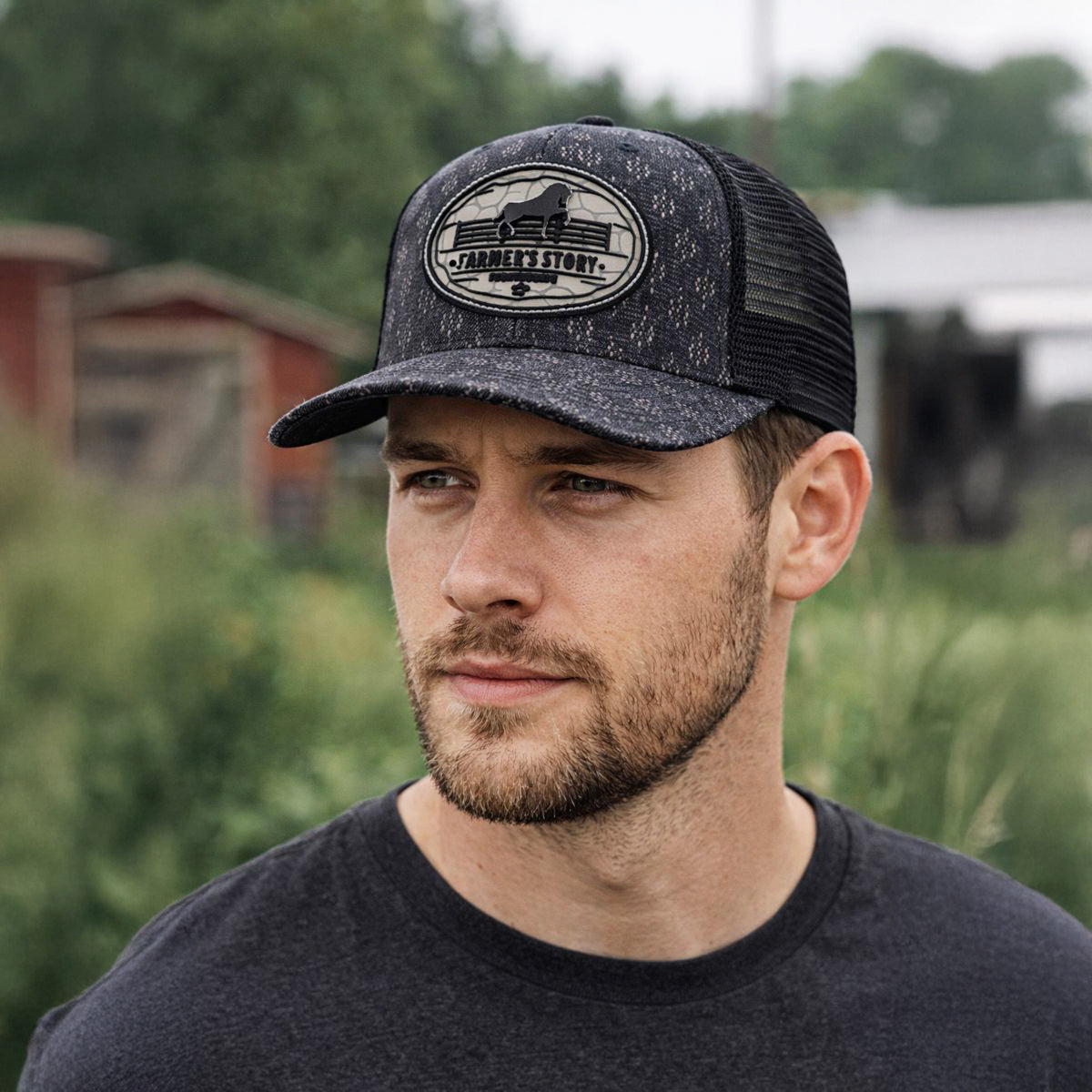Gorra Knite Farmer Trucker Countryside Gris Ajustable azul