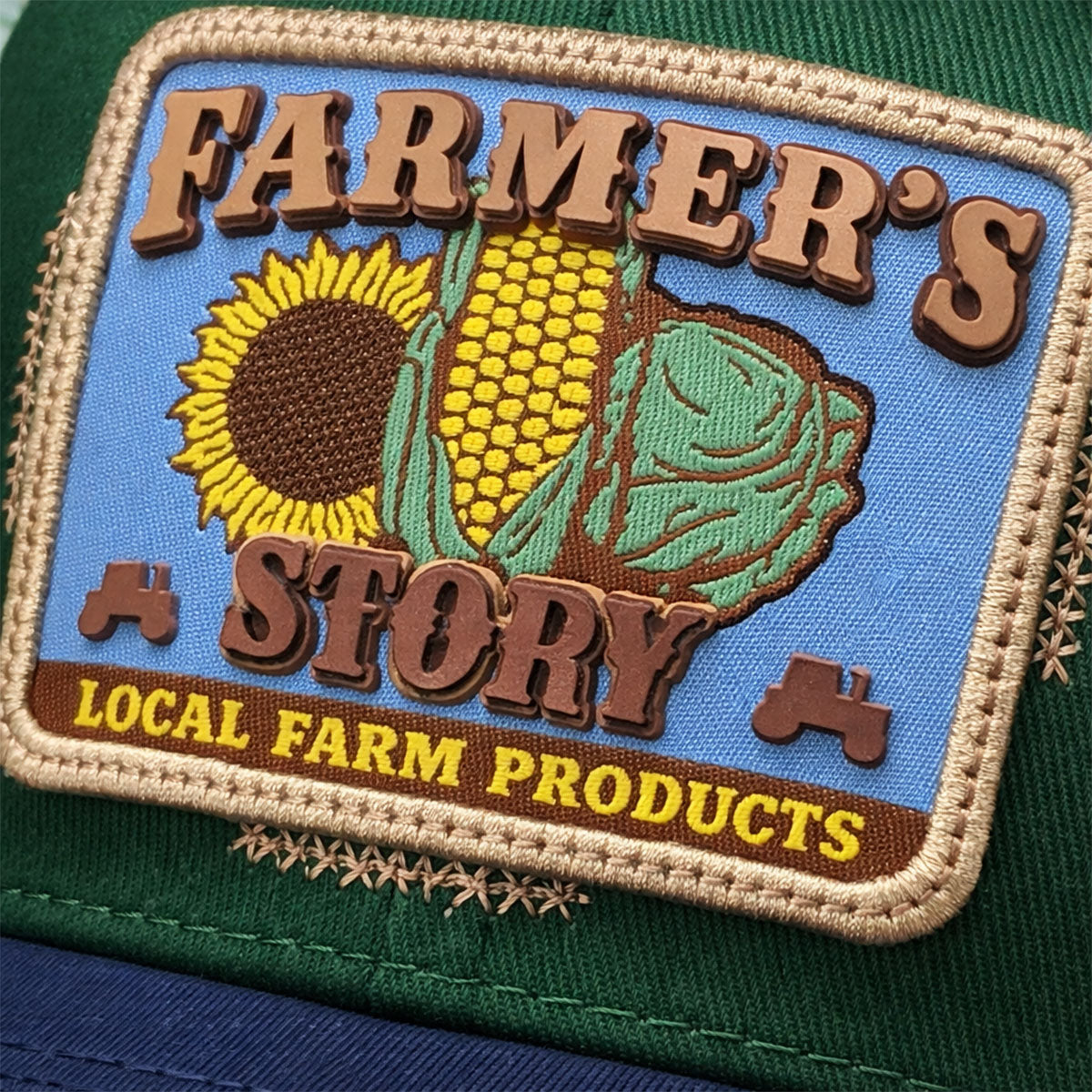 Gorra Knite Farmer Corn Blue Trucker Ajustable Original Cap verde