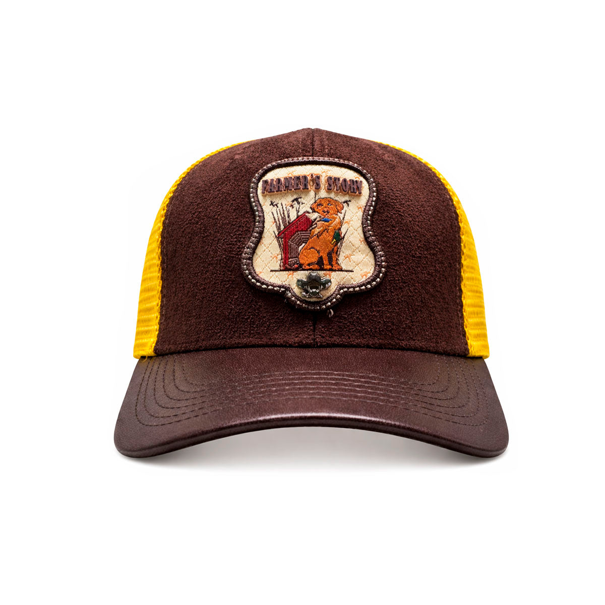 Gorra Knite Farmer Dog Yellow Trucker Ajustable Western amarillo