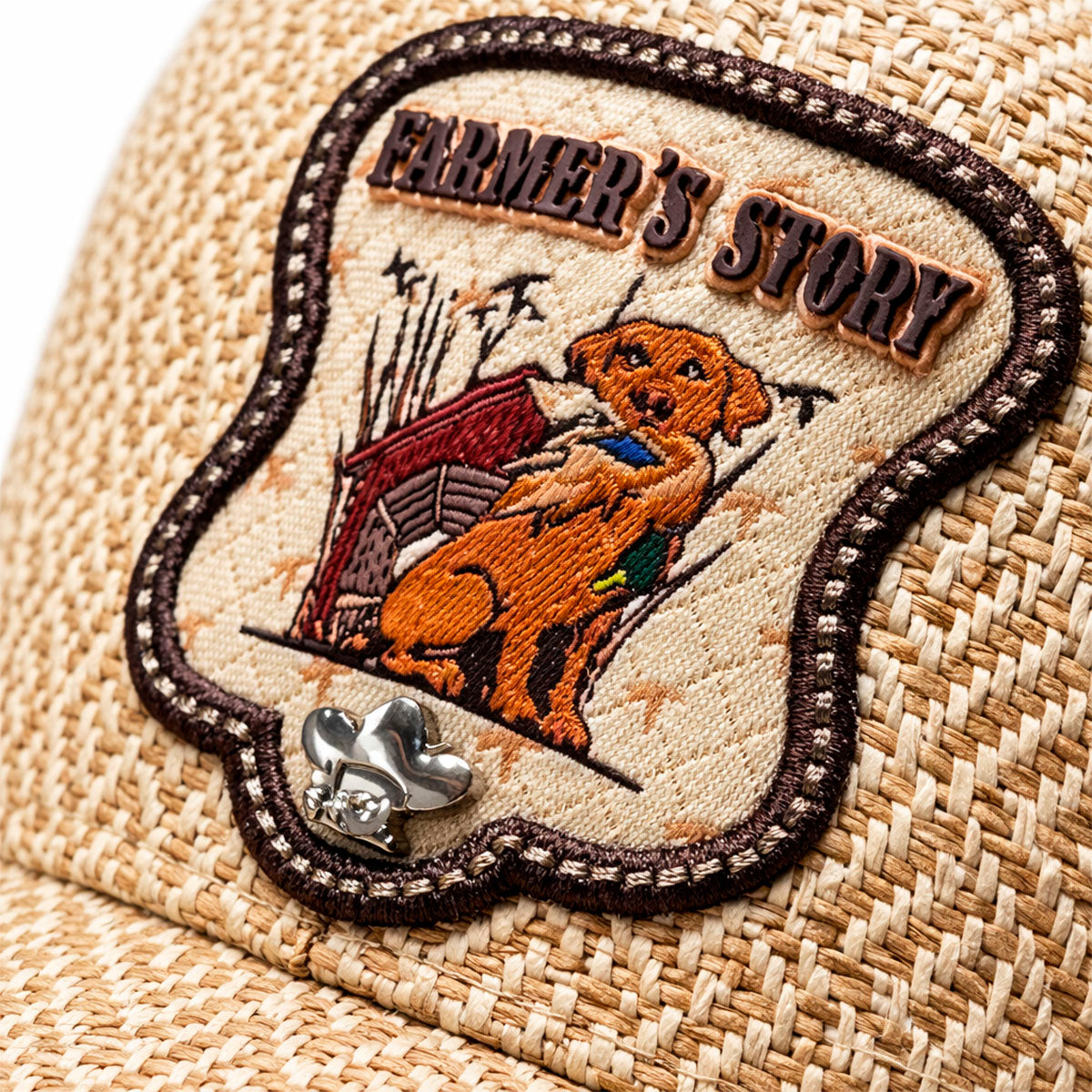 Gorra Knite Farmer Dog Yellow Trucker Ajustable Western beige