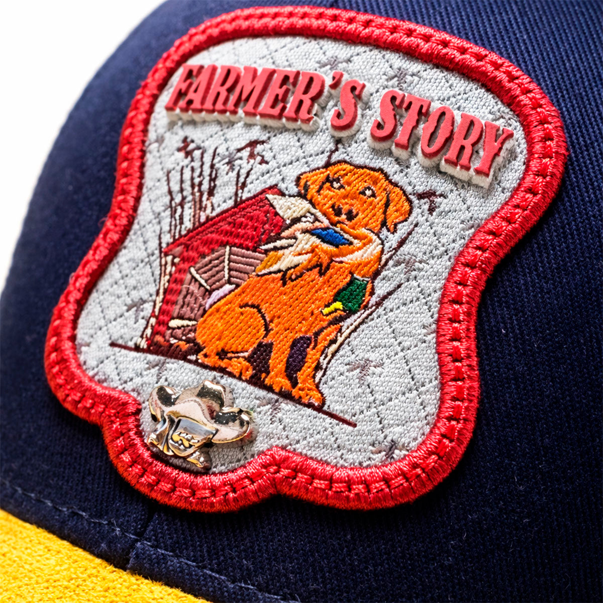 Gorra Knite Farmer Dog Blue Trucker Perro Ajustable Agro amarillo