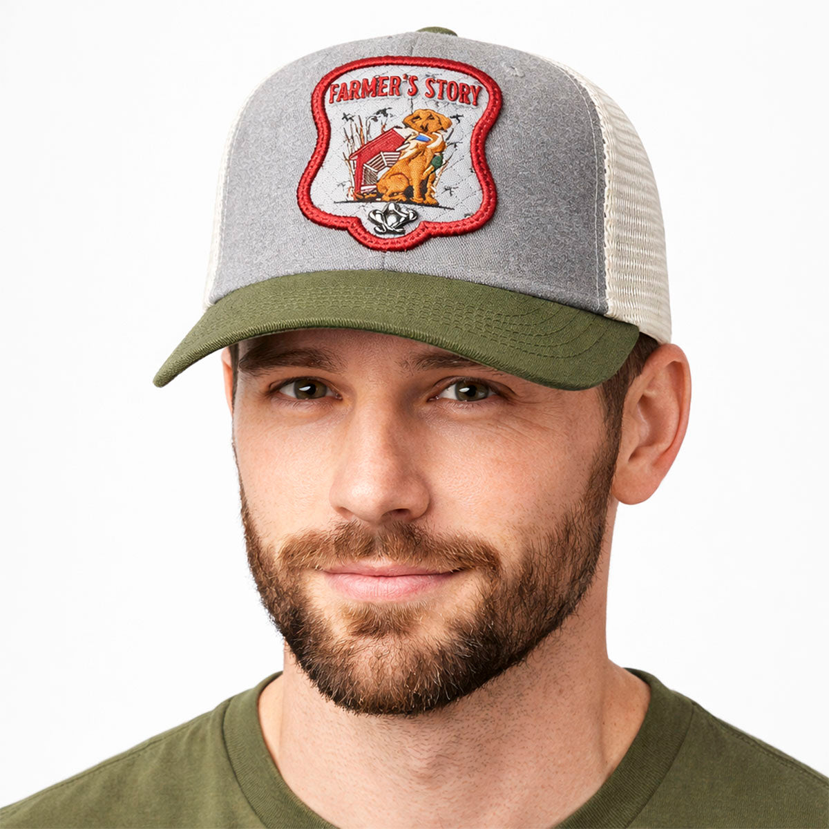 Gorra Knite Farmer Dog Blue Trucker Perro Ajustable Agro gris