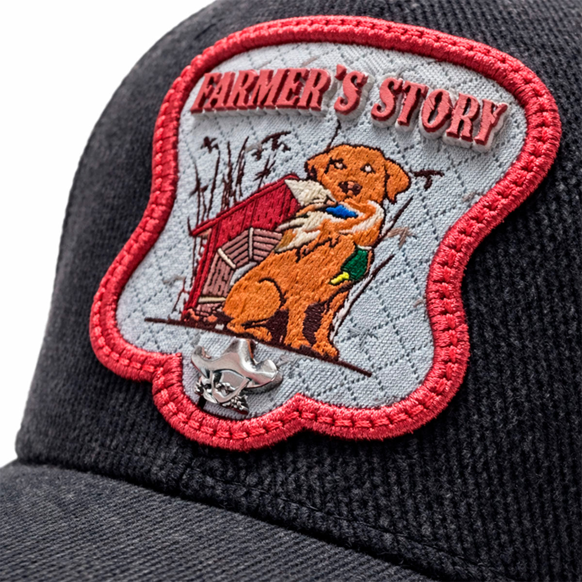 Gorra Knite Farmer Dog Blue Trucker Perro Ajustable Agro gris oscuro