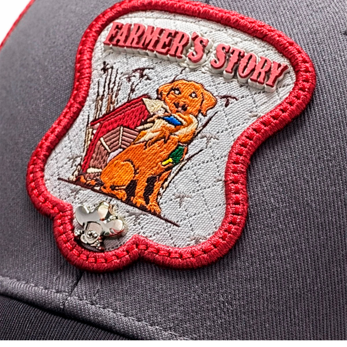 Gorra Knite Farmer Dog Blue Trucker Perro Ajustable Agro rojo