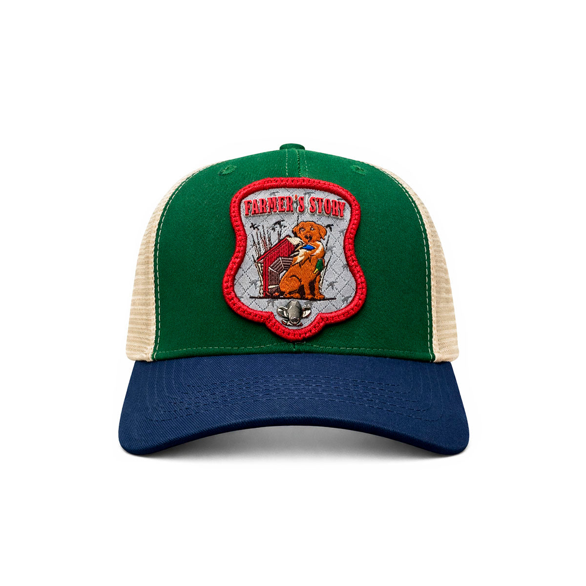 Gorra Knite Farmer Dog Blue Trucker Perro Ajustable Agro verde