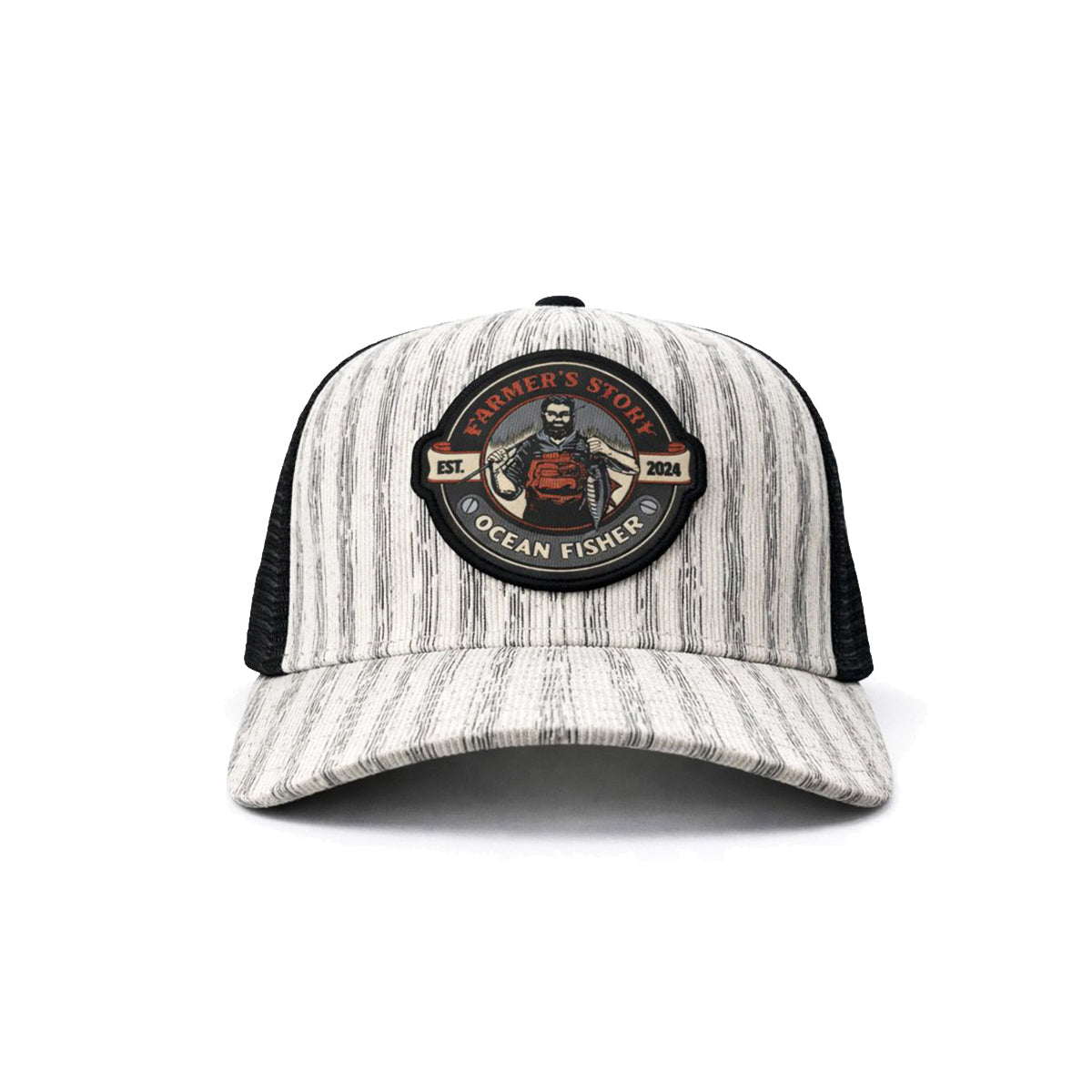 Gorra Knite Farmer Fisher Rojo Trucker Pesca Ocean blanco