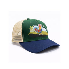 Gorra Knite Farmer Gallo Azul Trucker Agro Ajustable verde