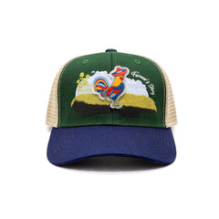 Gorra Knite Farmer Gallo Azul Trucker Agro Ajustable verde