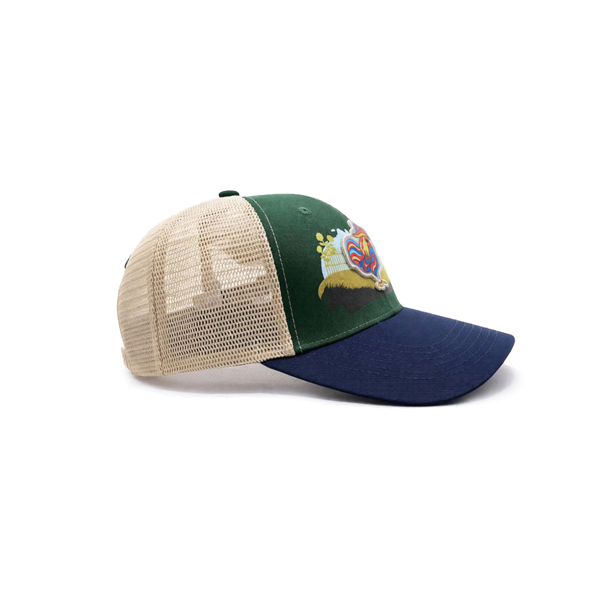 Gorra Knite Farmer Gallo Azul Trucker Agro Ajustable verde