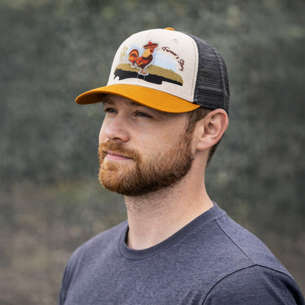 Gorra Knite Farmer Gallo cafe Trucker Agro Ajustable arena