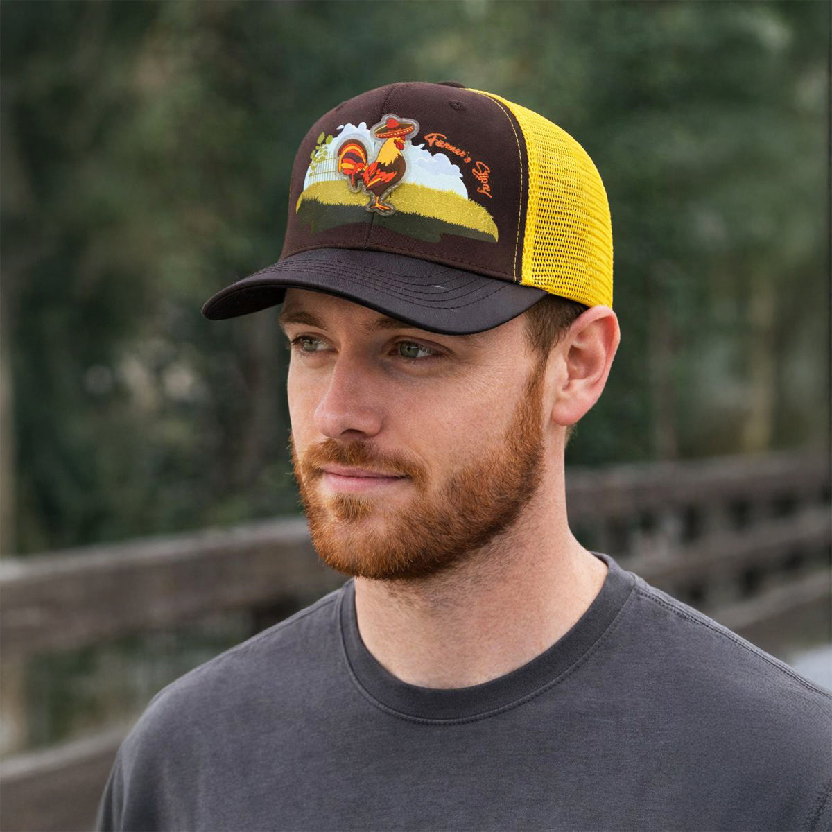 Gorra Knite Farmer Gallo cafe Trucker Agro Ajustable café
