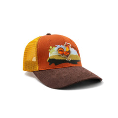Gorra Knite Farmer Gallo cafe Trucker Agro Ajustable naranja