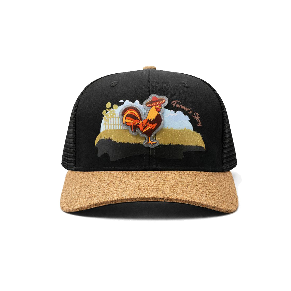 Gorra Knite Farmer Gallo cafe Trucker Agro Ajustable negro