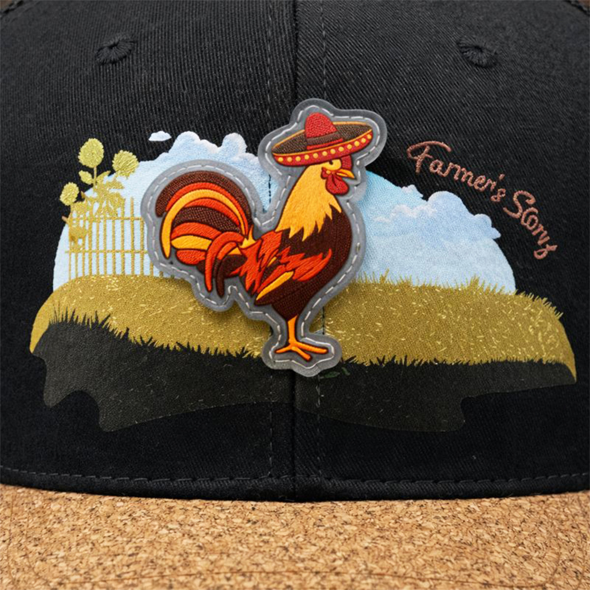 Gorra Knite Farmer Gallo cafe Trucker Agro Ajustable negro